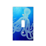 Vintage Giant Octopus In Deep Blue Ocean Light Switch Cover at Zazzle