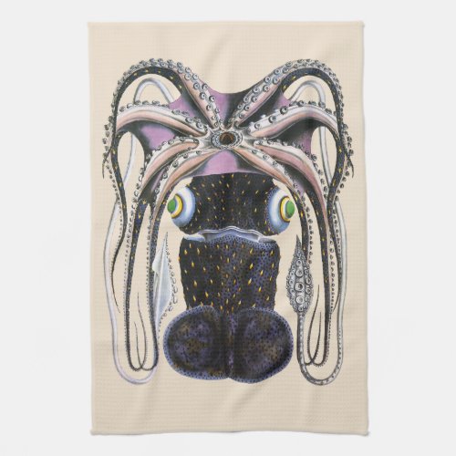 Vintage Giant Squid or Octopus Marine Life Animal Kitchen Towel