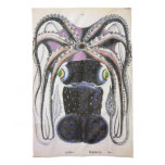 Vintage Giant Squid or Octopus, Marine Life Animal Kitchen Towel