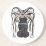 Vintage Giant Squid or Octopus, Marine Life Animal Sandstone Coaster