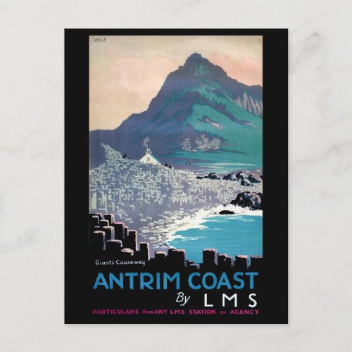 Vintage Giants Causeway Antrim Coast Ireland Postcard