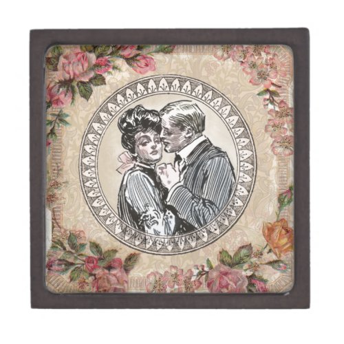 Vintage Gibson Girl Antique Love Wedding Valentine Jewelry Box