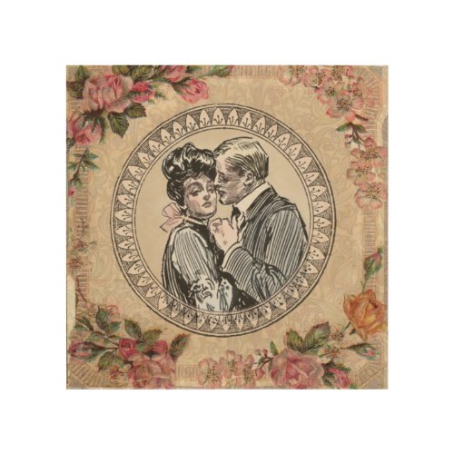 Vintage Gibson Girl Antique Love Wedding Valentine Wood Wall Art