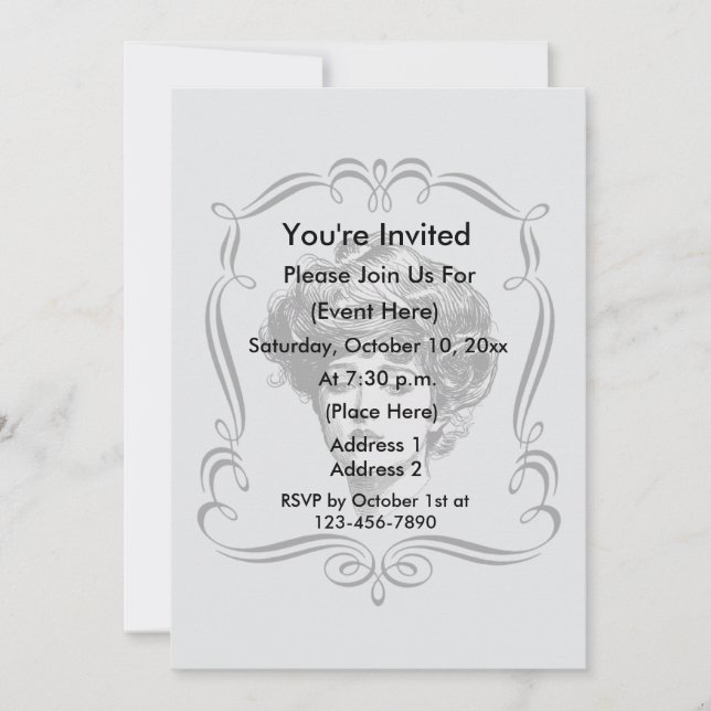 Vintage Gibson Girl Art Party Invitation (Front)