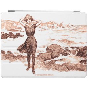 Vintage Gibson Girl Beach Mermaid Bathing Beauty iPad Smart Cover