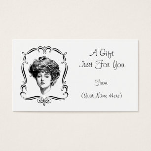 Vintage Gibson Girl Personalized Gift Card Tag