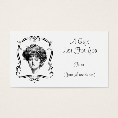Vintage Gibson Girl Personalized Gift Card Tag Business Card Templates