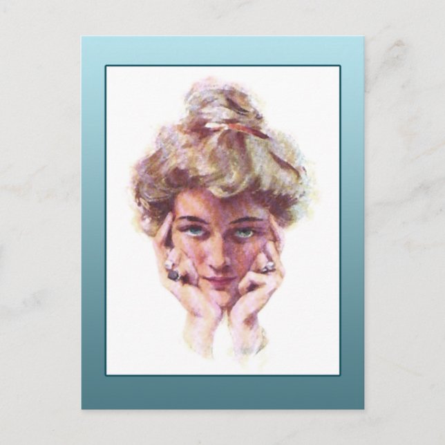Vintage Gibson Girl Style Illustration Cards (Front)