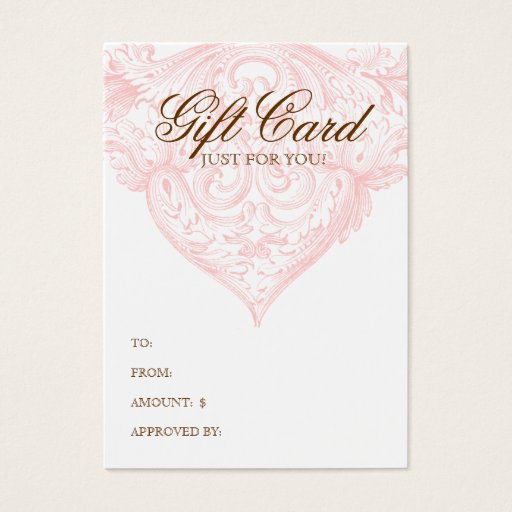 Customizable Vintage Gift Card Spring Pink Acanthus Business Card