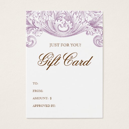 Customizable Vintage Gift Card Spring Purple Acanthus Business Card