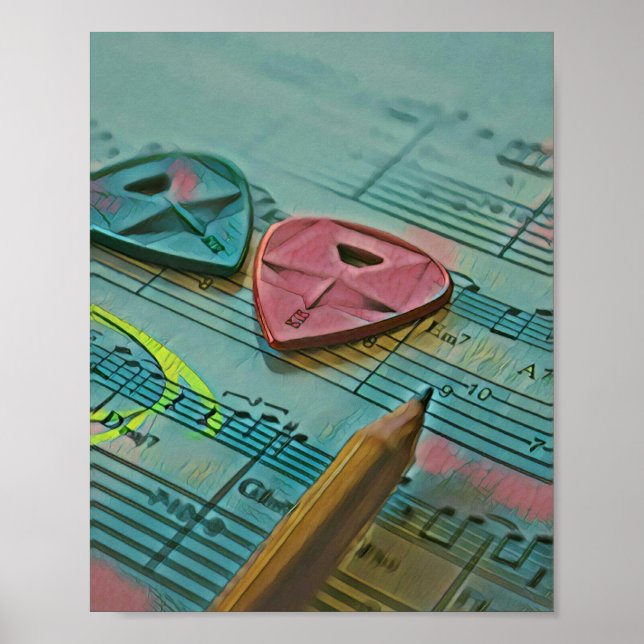 Vintage gift for a guitarist poster (Front)
