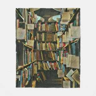 Vintage gift for book lovers fleece blanket