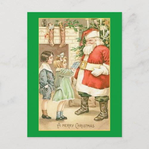 Vintage Gift for Santa Claus Holiday Postcard