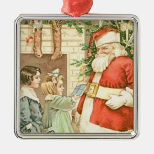 Vintage Gift for Santa Claus Metal Ornament