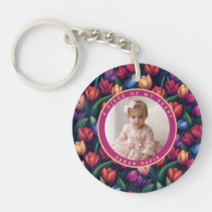 Vintage Gift Sets For Women Photo Tulip Flower Keychain