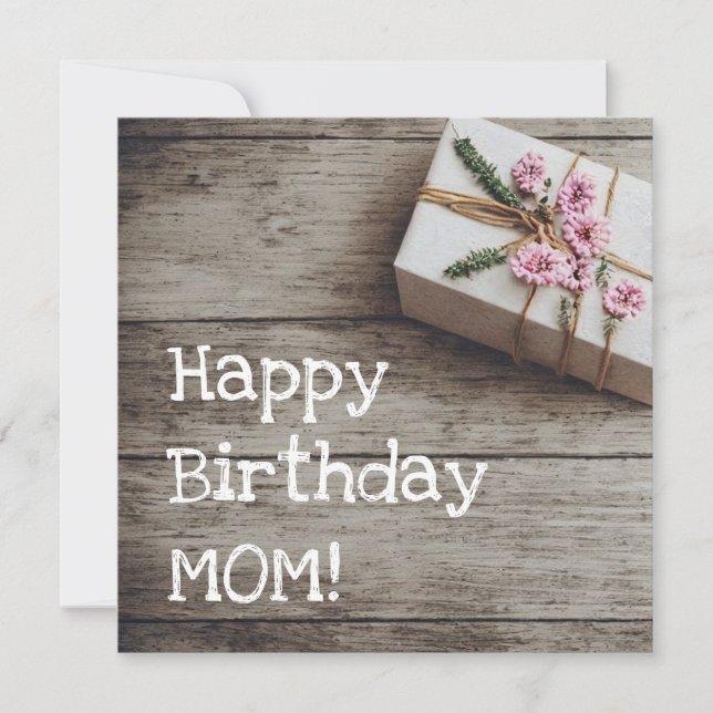 Vintage Gift Wooden Background Lovely Birthday  Card (Front)