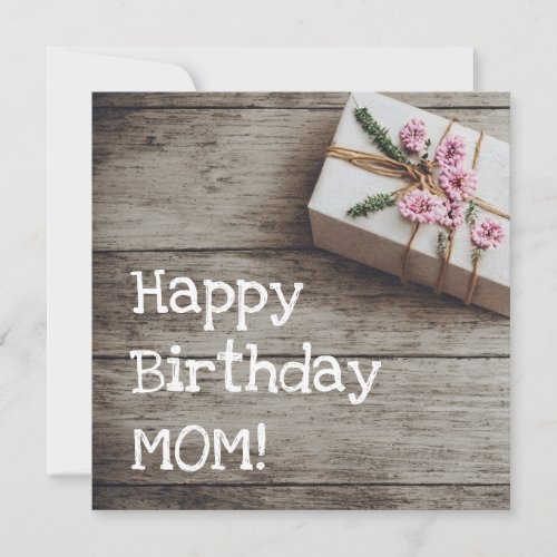 Vintage Gift Wooden Background Lovely Birthday  Card