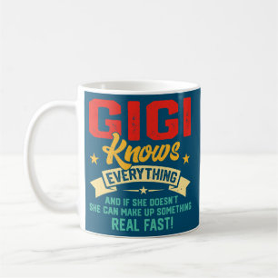 Vintage Gigi Knows Everything Women Funny Coffee Mug