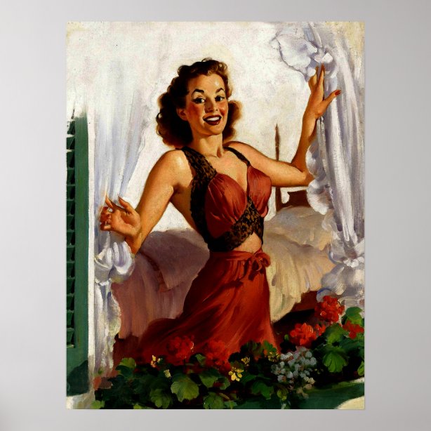 Vintage Retro Pinup Art Gil Elvgren Pin Up Girl Posters And Prints Zazzle