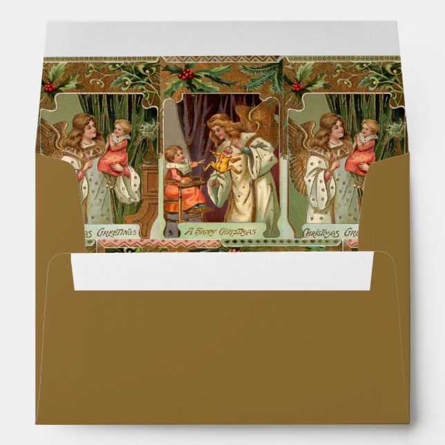 Vintage Gilded Angels, Children and Greenery Envelope (Back (Bottom))