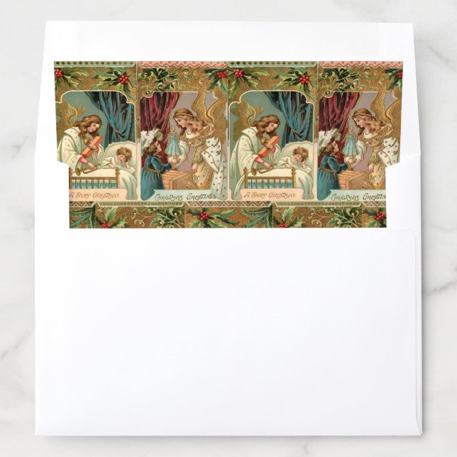 Vintage Gilded Angels, Children and Greenery Envelope Liner (In Envelope)