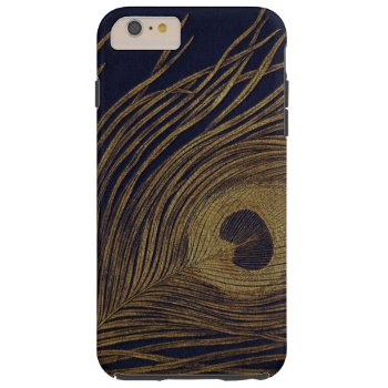 Vintage Gilded Peacock Feather Tough Iphone 6 Plus Case by OldArtReborn at Zazzle