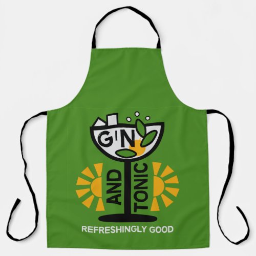 Vintage Gin And Tonic Art Apron