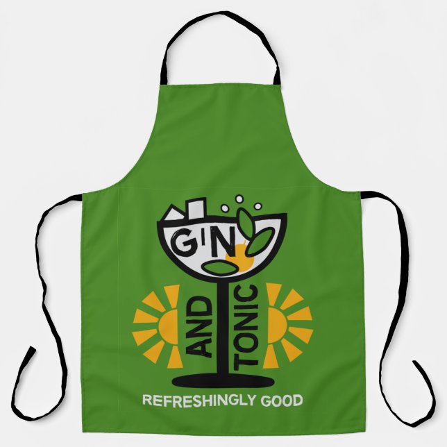 Vintage Gin And Tonic Art Apron (Front)