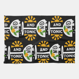 Vintage Gin And Tonic Art Kitchen Towel