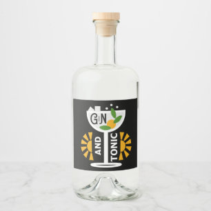 Vintage Gin And Tonic Art Liquor Bottle Label