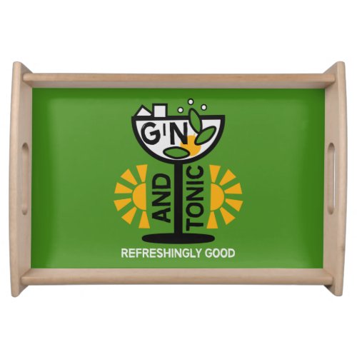 Vintage Gin And Tonic Art Serving Tray