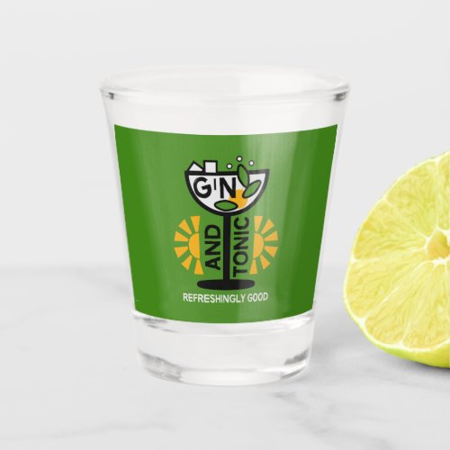 Vintage Gin And Tonic Art Shot Glass