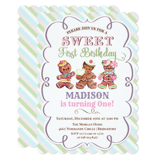 Vintage Gingerbread 1st Birthday Invitation | Zazzle.com