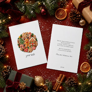 Vintage Gingerbread Cookies Cozy Christmas Bakery Holiday Card