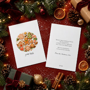 Vintage Gingerbread Cookies Cozy Christmas Bakery Holiday Card