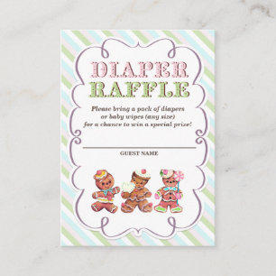 Vintage Gingerbread Diaper Raffle Tickets Enclosure Card