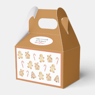 Vintage Gingerbread Man Chrismas Cookie Favor Boxes