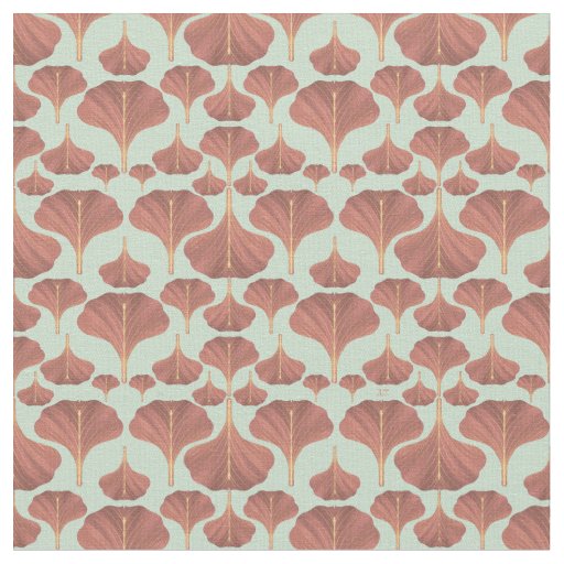 Vintage Gingko Mint Floral Pattern  Fabric