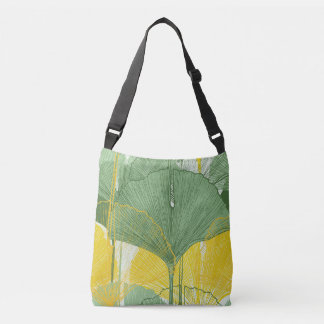 Vintage Ginkgo Biloba: Tropical Leaves Crossbody Bag