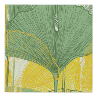 Vintage Ginkgo Biloba: Tropical Leaves Faux Canvas Print