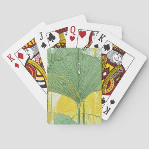 Vintage Ginkgo Biloba: Tropical Leaves Poker Cards