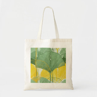Vintage Ginkgo Biloba: Tropical Leaves Tote Bag