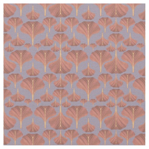 Vintage Ginkgo Purple Floral Pattern Fabric