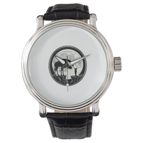Vintage Giraffe and Child Moon Silhouette Shirt_1 Watch
