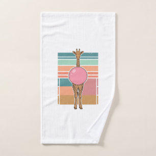 Vintage Giraffe Bubblegum Engraving Shirt Design_1 Hand Towel