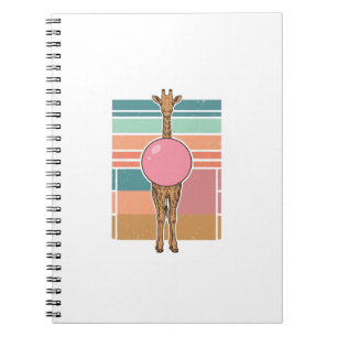 Vintage Giraffe Bubblegum Engraving Shirt Design_1 Notebook