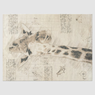Vintage Giraffe Drawing Tissue Paper