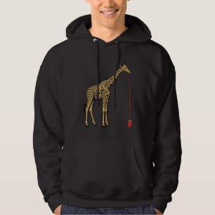 Vintage Giraffe Drinking Straw Vector Design_1 Hoodie