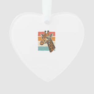 Vintage Giraffe Head Retro Sunset Vector Design_1 Ornament