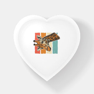 Vintage Giraffe Head Retro Sunset Vector Design_1 Paperweight